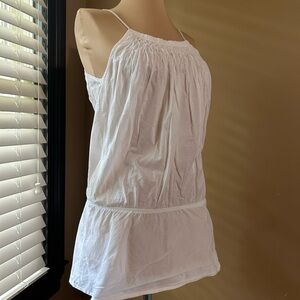 Vince Ivory Gathered Sleeveless Blouse